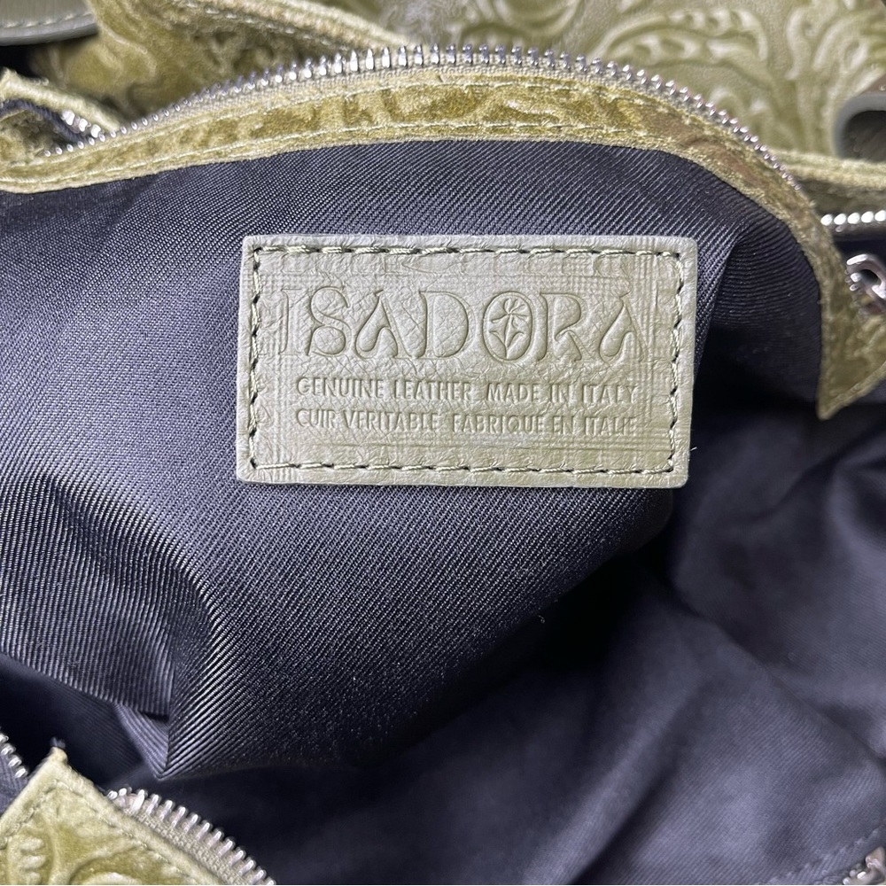 ISADORA green Italian leather bag - Picture 6 of 11